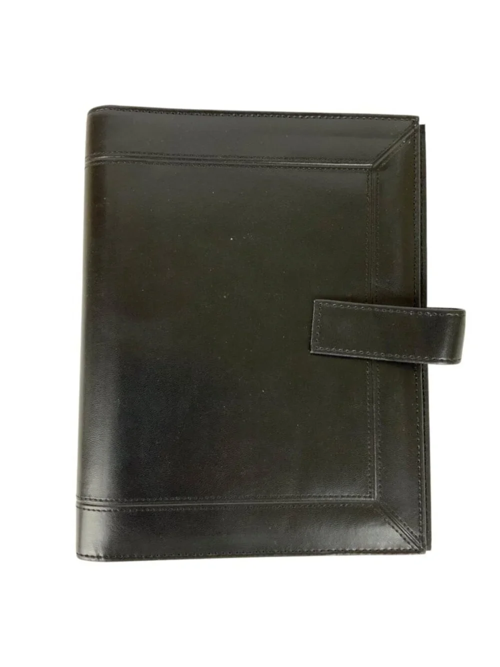 Day-Timer Black Synthetic Leather Planner 7 Ring Binder With Snap Closure